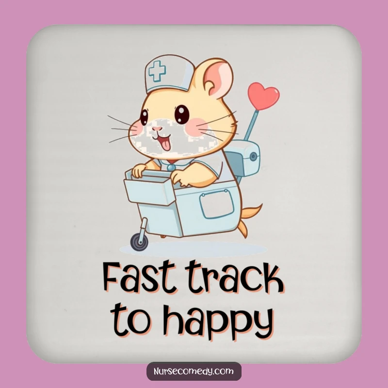 Funny Hamster Nurse Coaster - Protect Surfaces with Speedy Humor, A Small Gift!