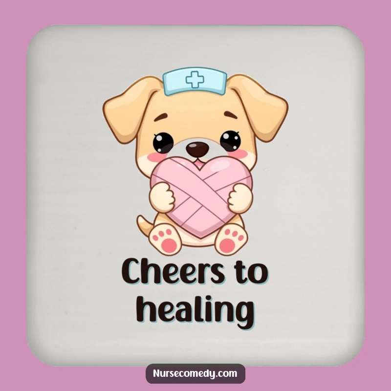 Funny Kawaii Puppy Nurse Heart Coasters: Protect Your Surfaces with Puppy Love