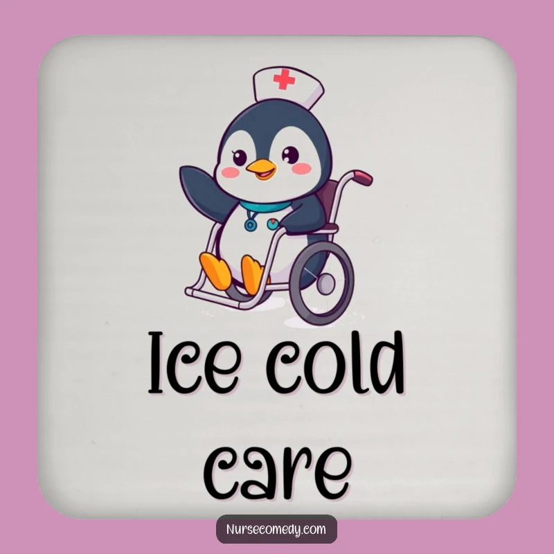 Funny Penguin Nurse Coaster - Cheerful Protection!