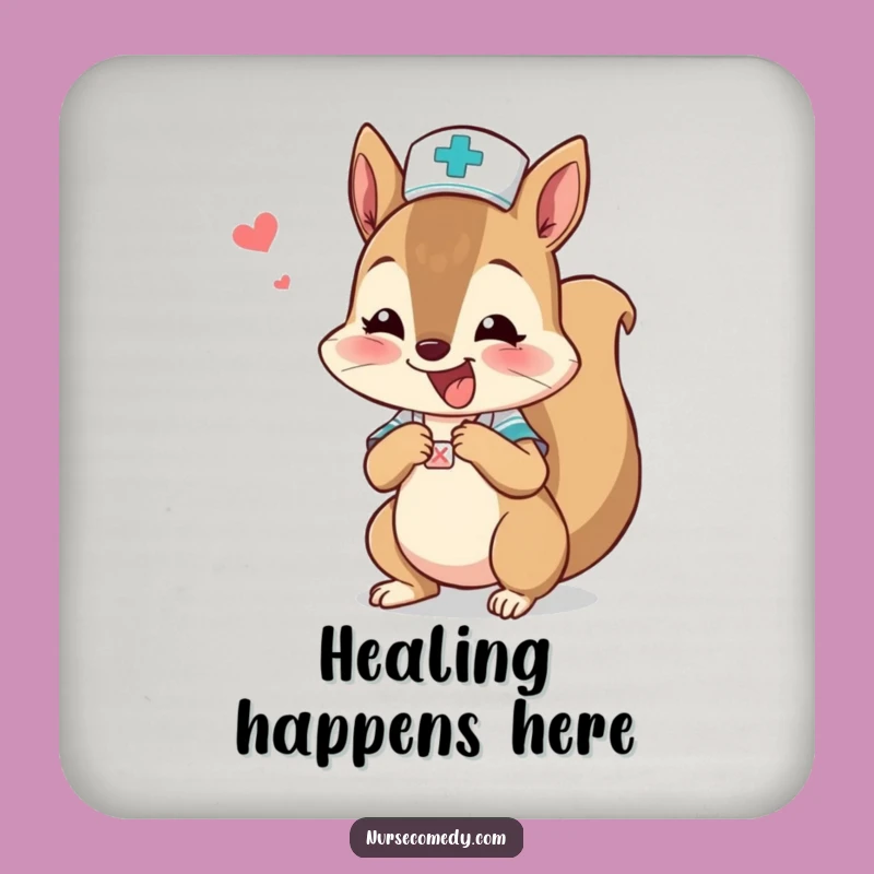 Funny Squirrel Nurse Coasters - Protect Surfaces with Speed