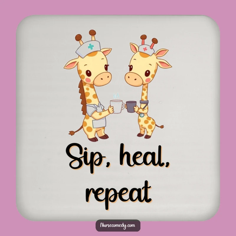 Funny Giraffe Nurse Coaster - Protect Surfaces with Gentle Humor, A Small Gift!