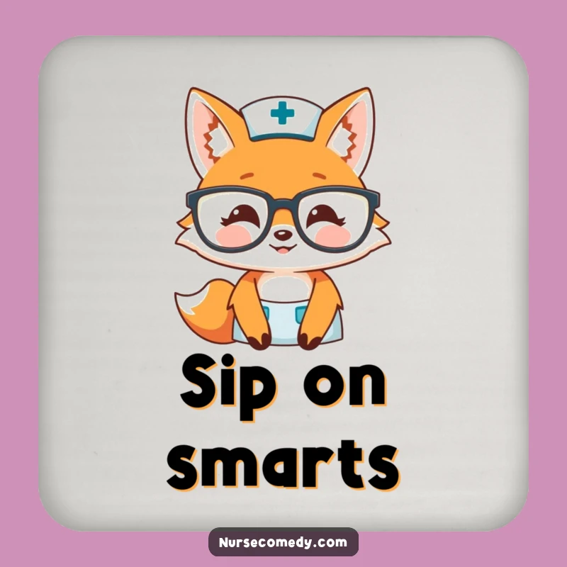 Funny Fox Nurse Coasters: Protect Your Table with Warm Smiles