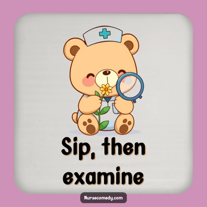 Funny Kawaii Bear Nurse Flower Coaster: Protect Surfaces with Adorable Care