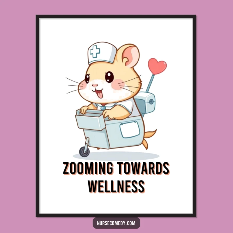 Funny Hamster Nurse Poster - Fast Art for Your Walls, A Unique Gift!