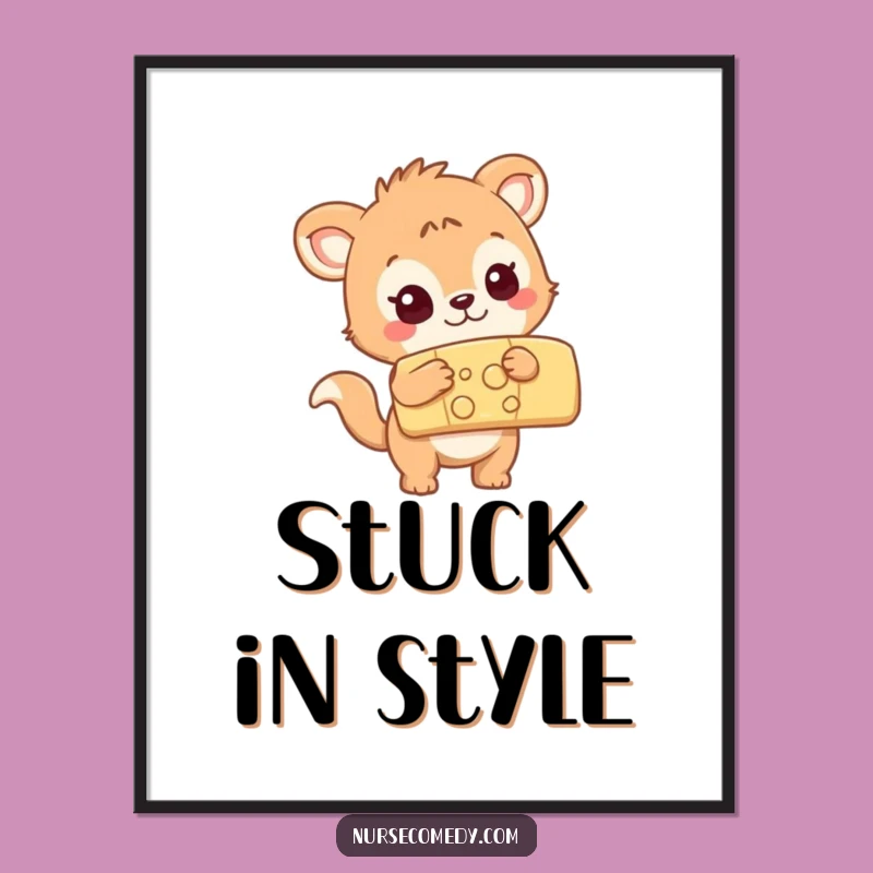 Funny Animal Bandage Poster: Curious Check-Up Art, Whimsical Wall Decor!