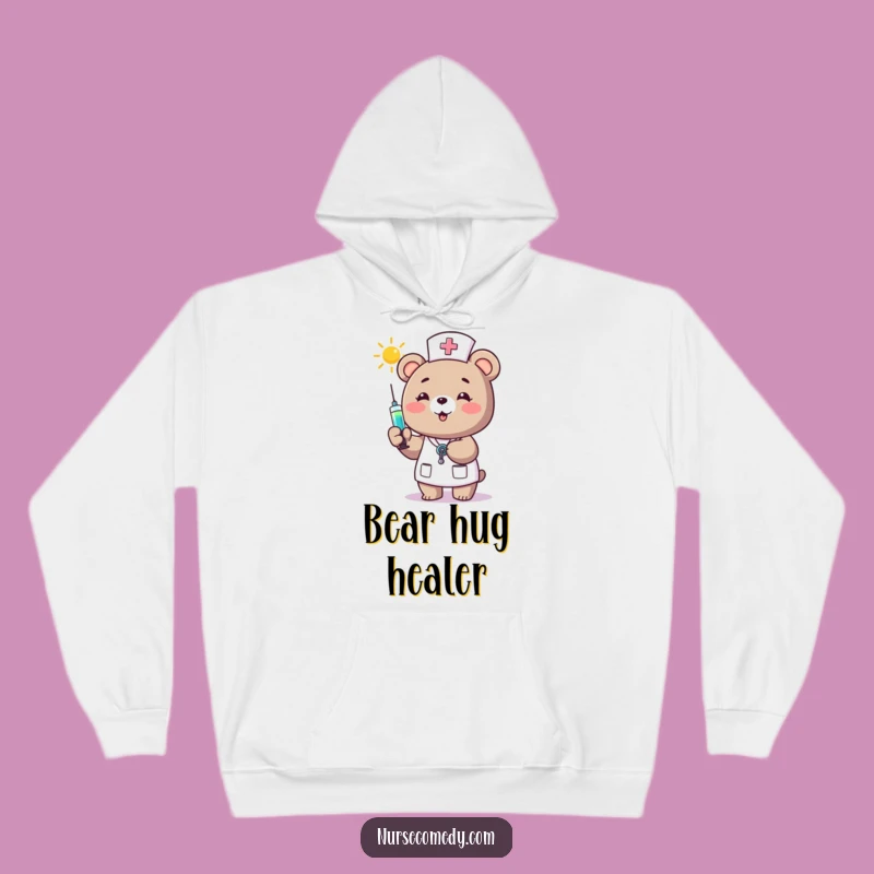 Cozy Funny Bear Nurse Hoodie - Warm & Cheerful Comfort