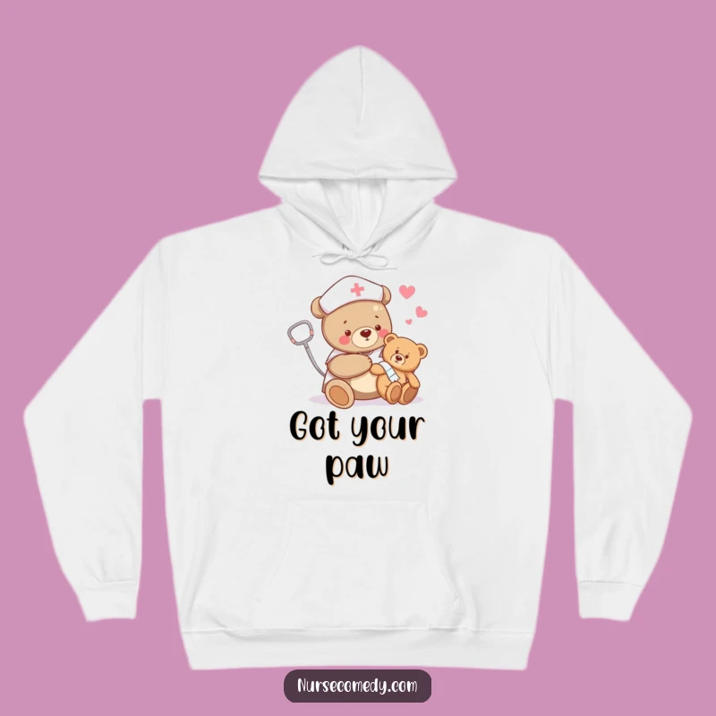 Cozy Funny Bear Nurse Hoodie: Warm Teddy Bear Comfort Gift