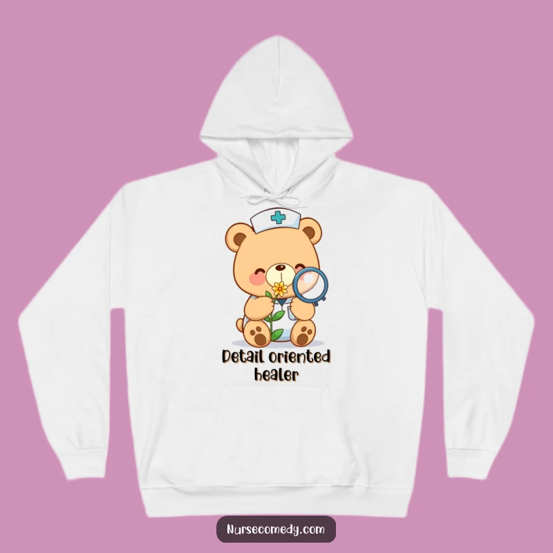 Funny Kawaii Bear Nurse Flower Hoodie: Cozy Comfort for Kind Hearts