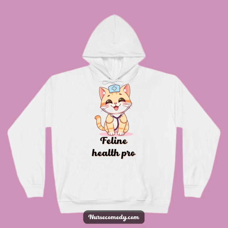 Cozy Funny Cat Nurse Hoodie: Warm Playful Stethoscope Feline Gift