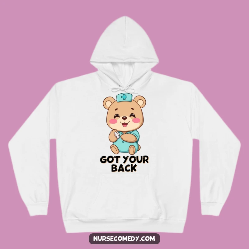 Funny Bear Nurse Hoodie - Cozy and Hilarious Gift for Comforting Souls