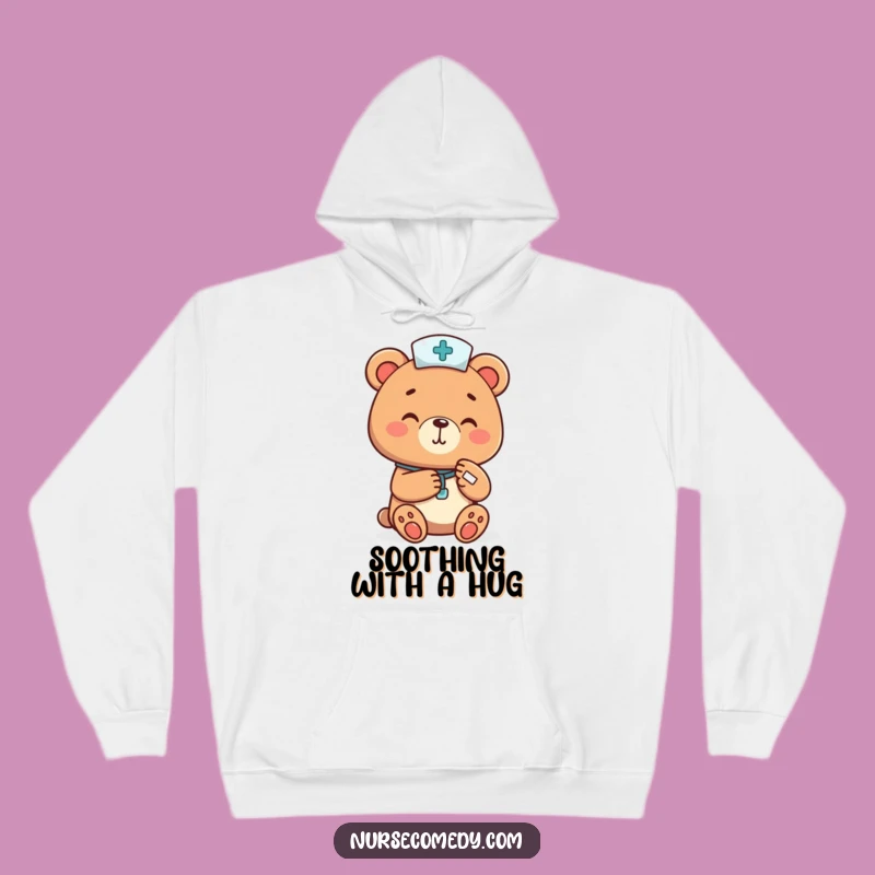 Funny Bear Nurse Hoodie - Cozy Comfort with a Gentle Healing Touch