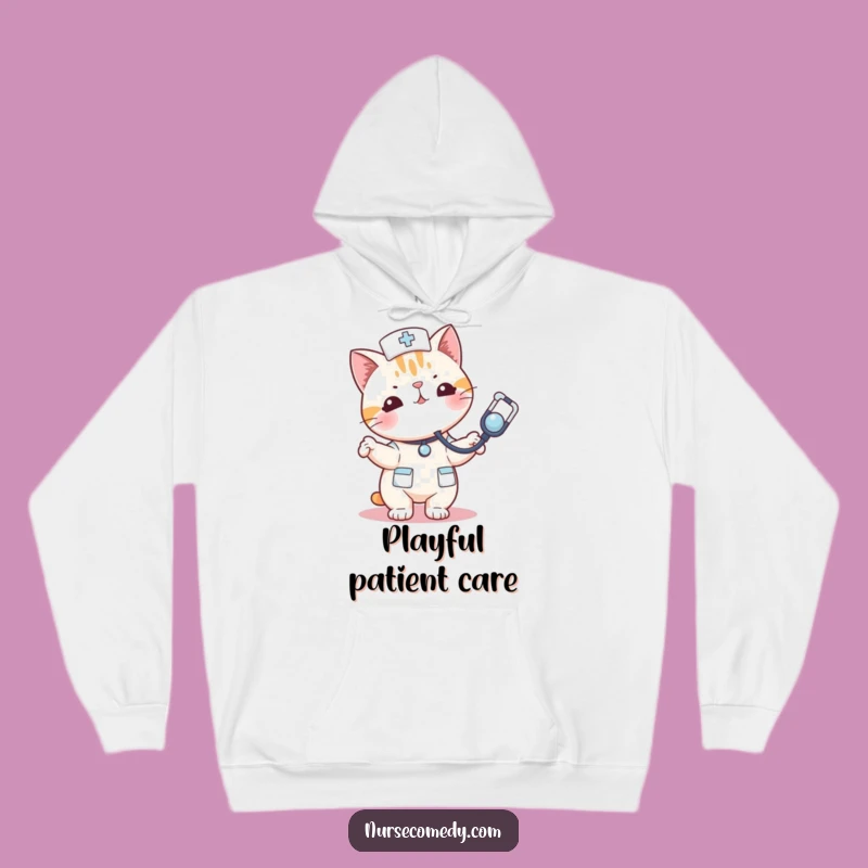 Funny Kawaii Cat Nurse Stethoscope Hoodie: Cozy Comfort with a Playful Purr