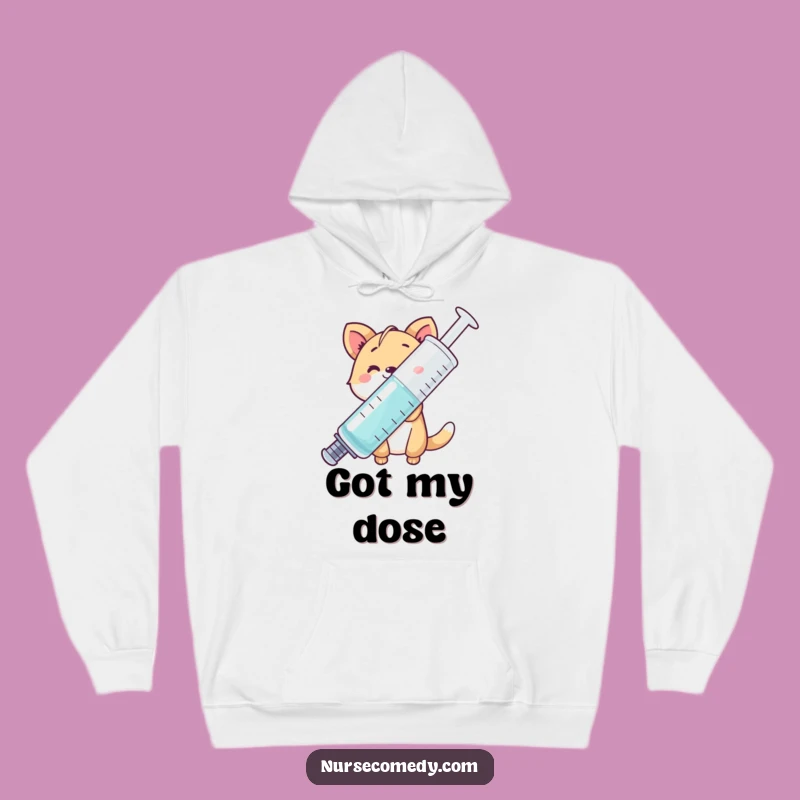 Funny Animal Hoodie: Cozy Syringe Peek, Warm and Hilarious Gift for Friends!