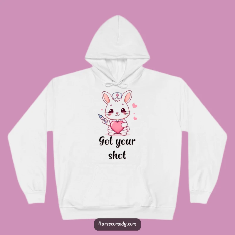 Cozy Funny Rabbit Nurse Hoodie: Warm Winking Bunny Gift