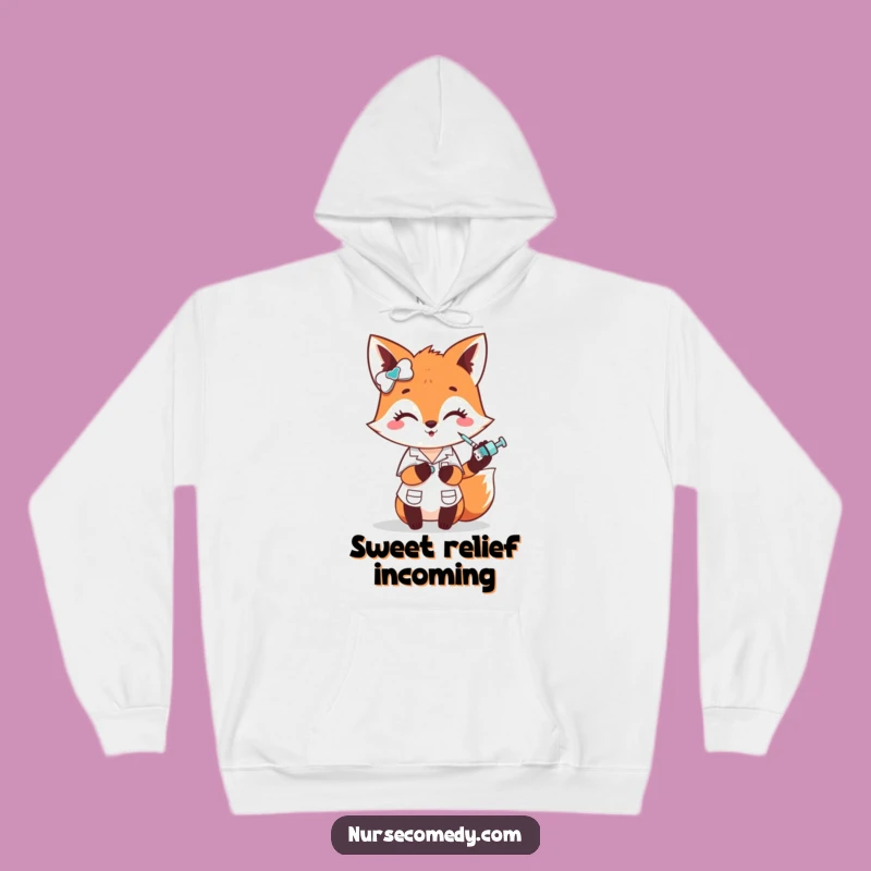 Funny Fox Nurse Hoodie - Cozy and Hilarious Gift for Medical Pros
