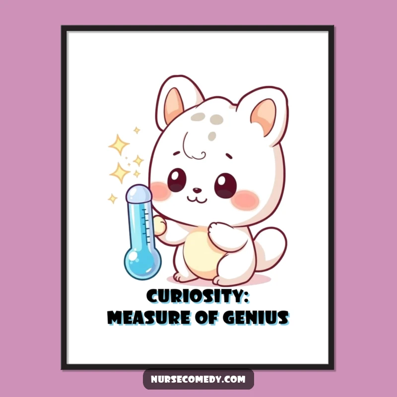 Free Printable Wall Art: Curious Kawaii Critter, Funny Humorous Downloadable Decor