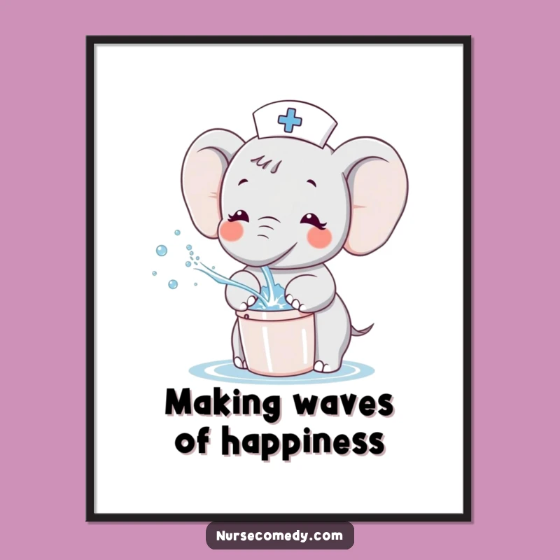 Free Printable Elephant Nurse Wall Art: Joyful Splash Doctor Downloadable Decor