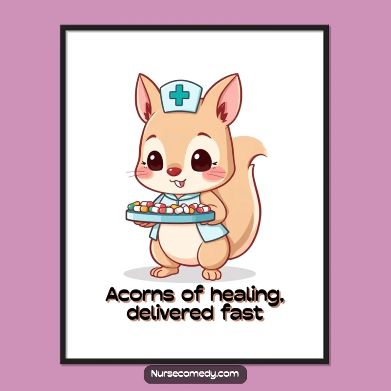 Free Printable Funny Squirrel Nurse Art - Busy Decor Downloadable