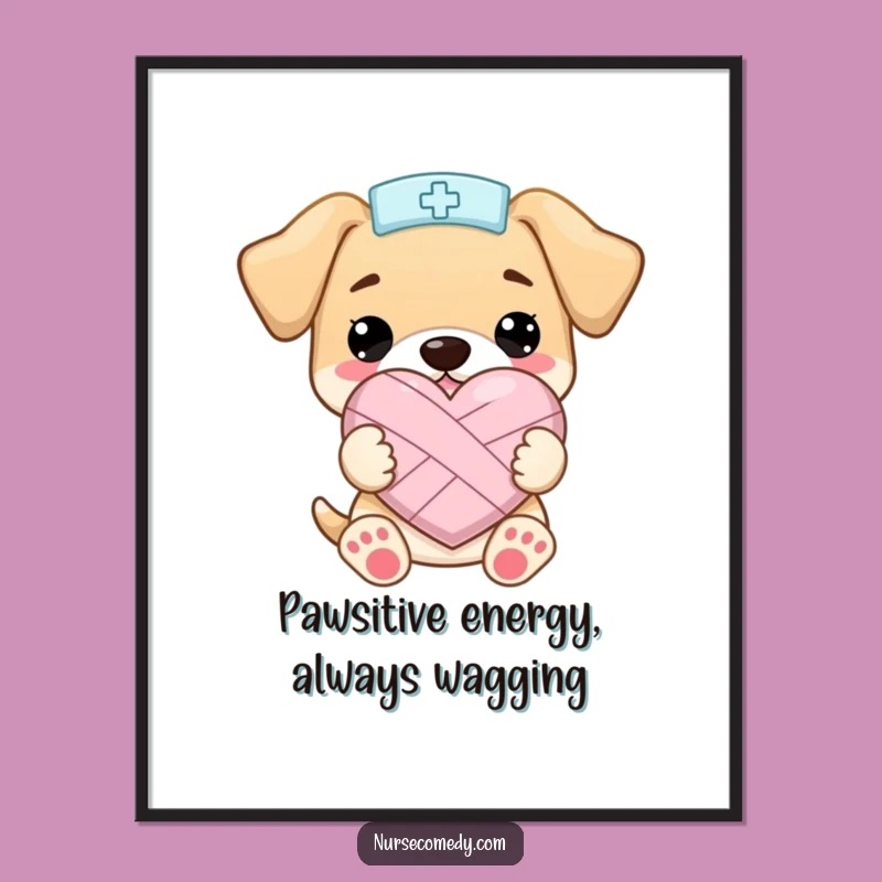 Free Printable Kawaii Puppy Nurse Wall Art: Funny & Cute DIY Decor Download