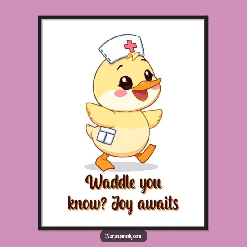 Free Printable Duck Nurse Wall Art: Waddle-y Funny Doctor Downloadable Decor