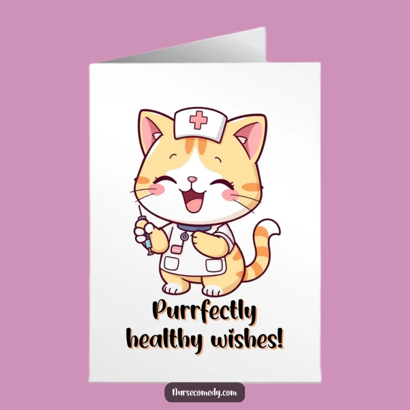 Free Printable Cat Nurse Birthday Card: Funny Downloadable Gift for Healthcare Heroes!