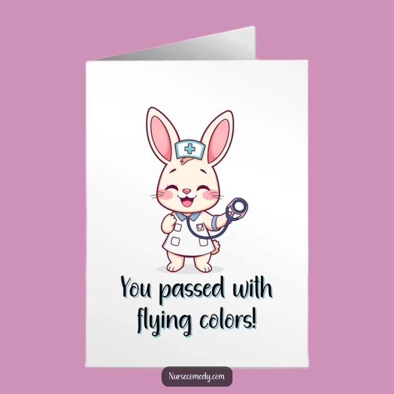 Free Printable Bunny Nurse Congrats Card: Cheerful Kawaii Health Downloadable Gift
