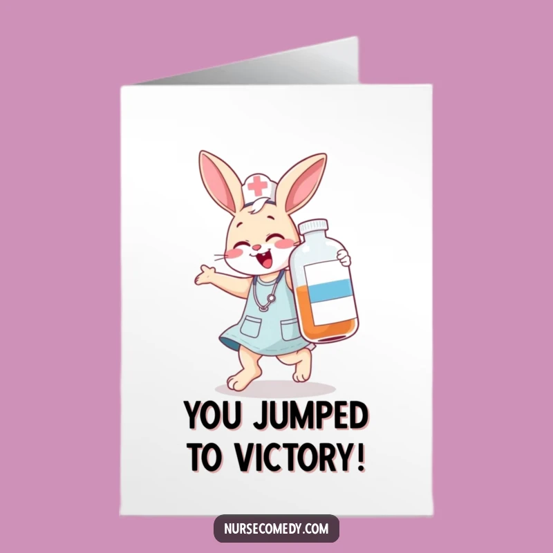 Free Printable Bunny Nurse Congratulations Card: Funny Medicine Downloadable Gift