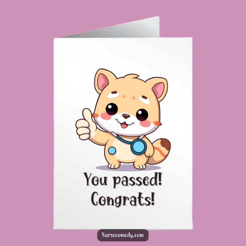 Free Printable Congrats Card: Doctor Animal's Thumbs Up, Downloadable Achievement