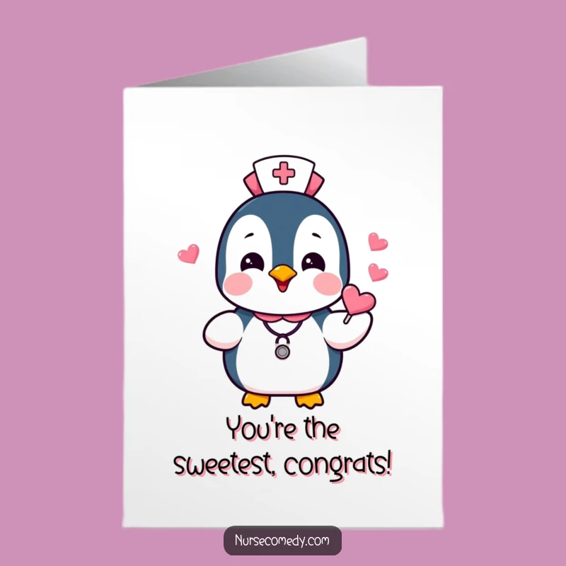 Free Printable Congrats Card: Joyful Penguin Nurse Candies - DIY Download