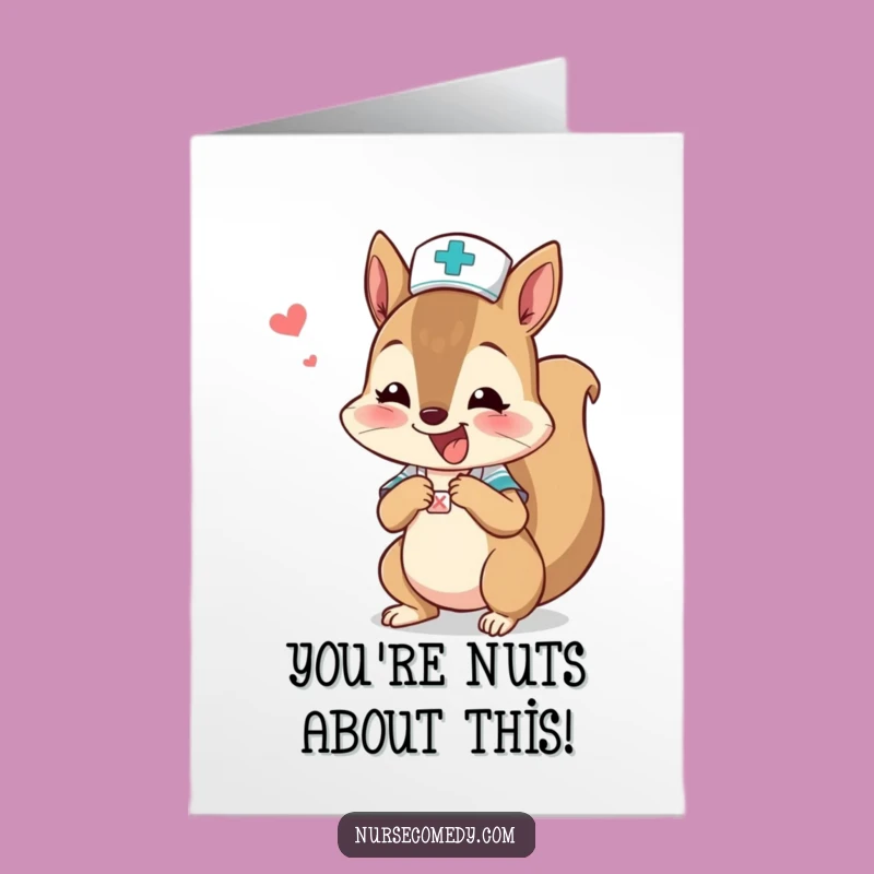 Free Printable Squirrel Nurse Congrats Card: Boo-Boo Bandage Downloadable