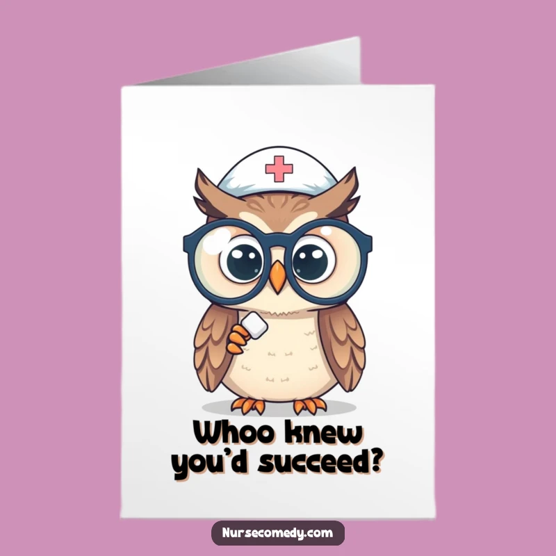Free Printable Owl Nurse Congrats Card: Funny Specs Downloadable Gift