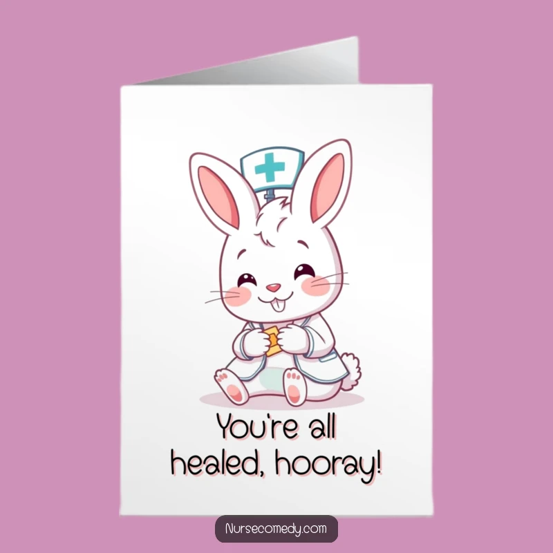 Free Printable Congrats Card: Bunny Nurse Success!