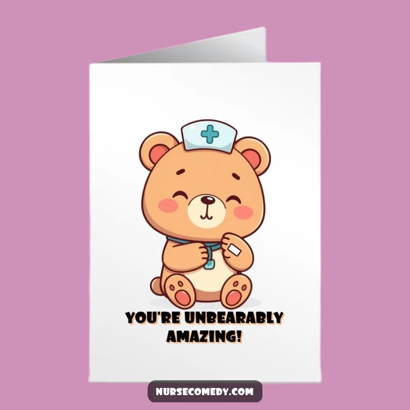 Free Printable Bear Nurse Congrats Card: Downloadable Gift for Comfort and Care!