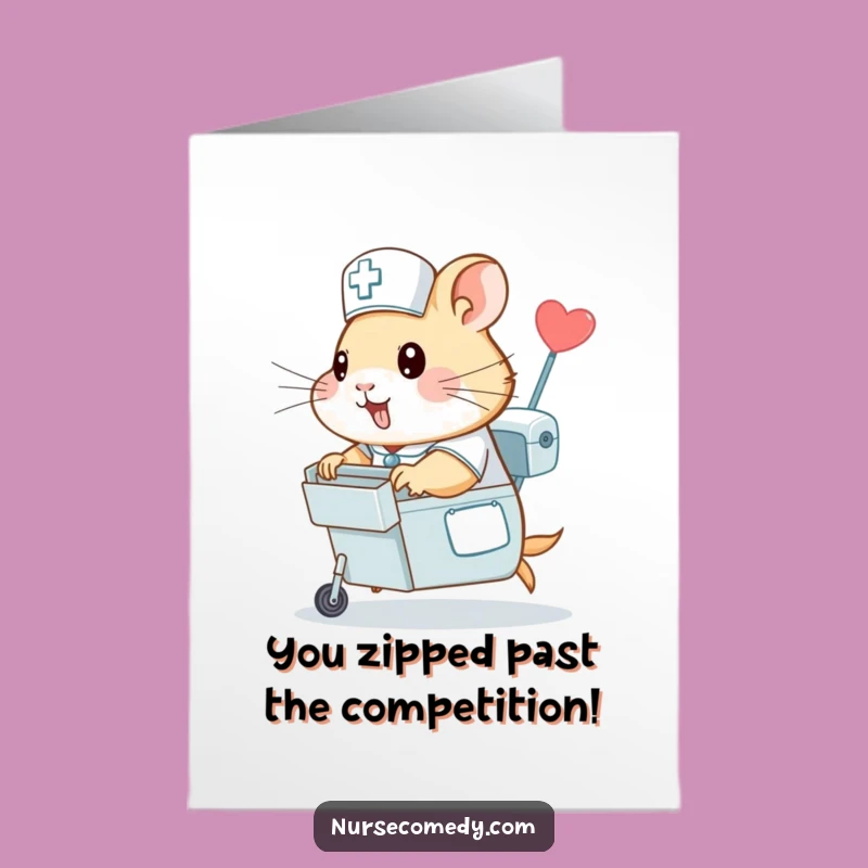 Free Printable Congrats Card: Hamster Nurse's Speedy Support, Dynamic Downloadable Gift
