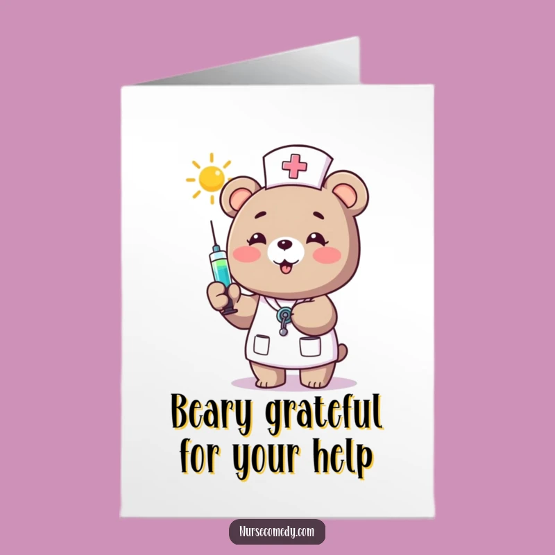 Free Printable Thank You Card: Bear Nurse's Sun!