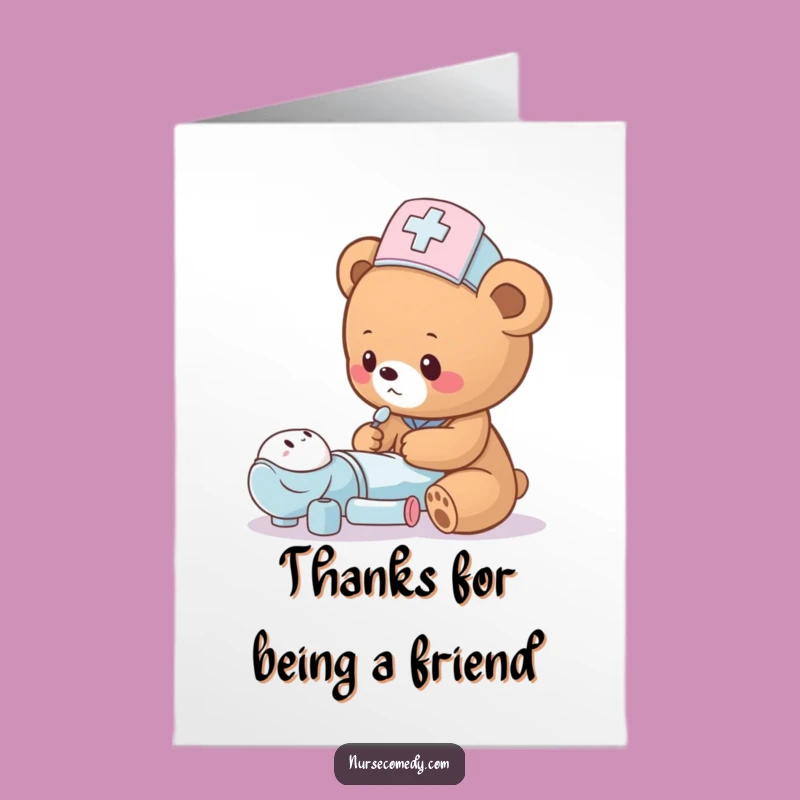 Free Printable Bear Nurse Thank You Card: Cub Doctor Appreciation Download
