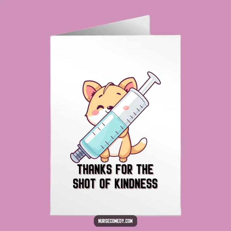 Funny Free Printable Thank You Card: Animal & Syringe, Print at Home Gift