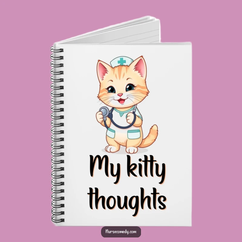 Funny Kitten Nurse Notebook - Jot Down Notes with Feline Flair