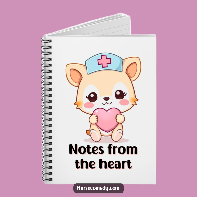 Funny Nurse Animal Notebook: Caring Character Journal, Heart Bandage, Gift Idea!