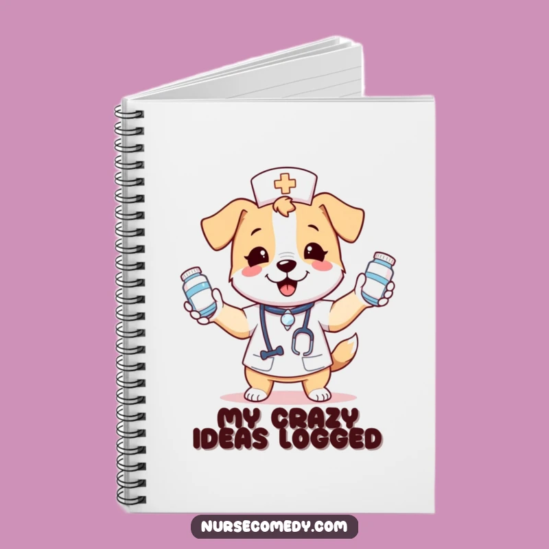 Funny Kawaii Dog Nurse Notebook: Juggling Notes with Glee!