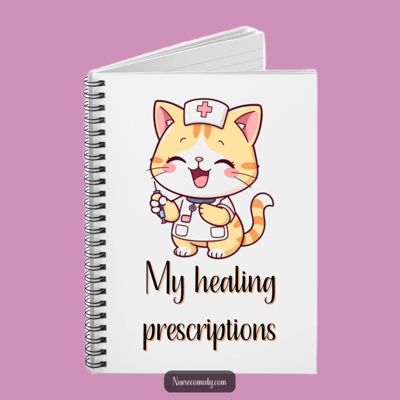 Funny Cat Nurse Notebook - Jot Down Notes with a Healing Paw
