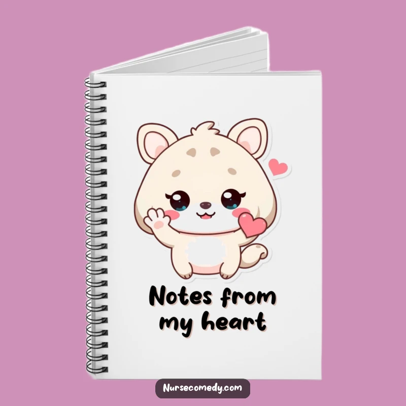 Cute Funny Kawaii Animal Notebook: Heart Wave Journal, Perfect Funny Gift Stationery