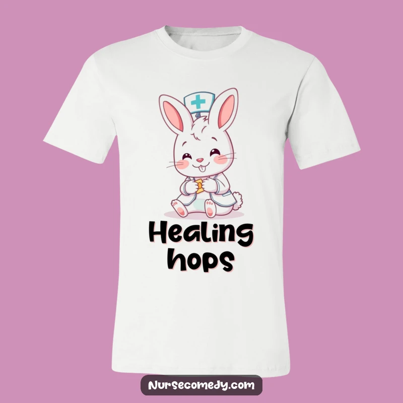 Funny Bunny Nurse T-Shirt - Cute Cartoon Apparel for Caring Souls