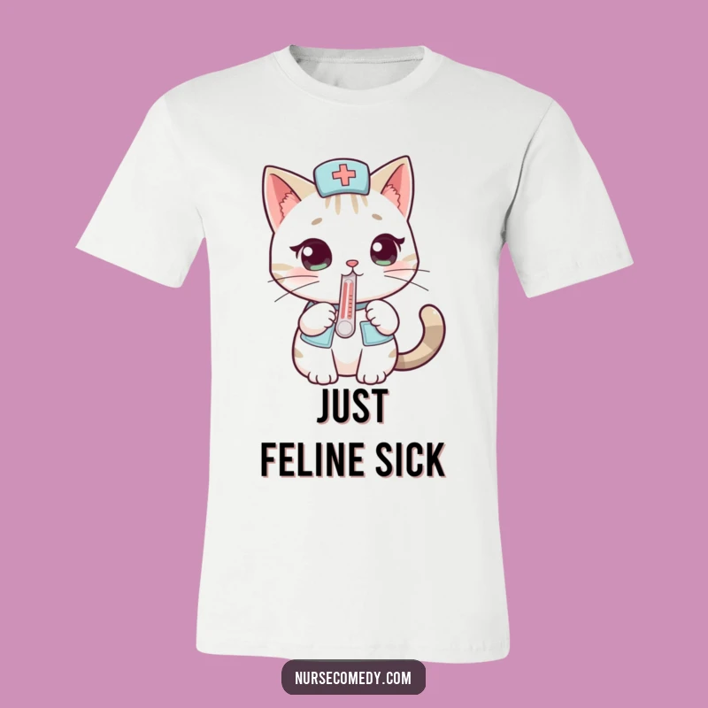 Funny Cat Nurse T-Shirt: Cute Curious Animal Doctor Tee for Gift
