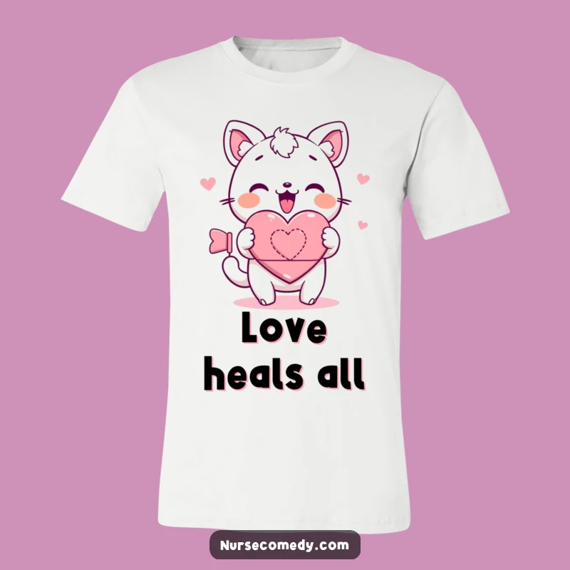 Kawaii Animal Heart Bandage T-Shirt: Wear Your Kindness with this Cute Tee