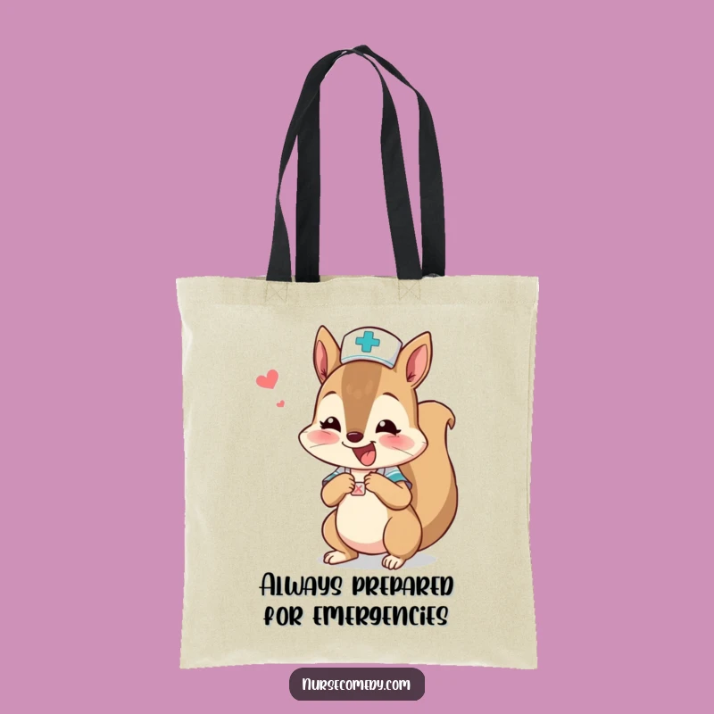 Funny Squirrel Nurse Tote Bag - Carry Your Care Kit