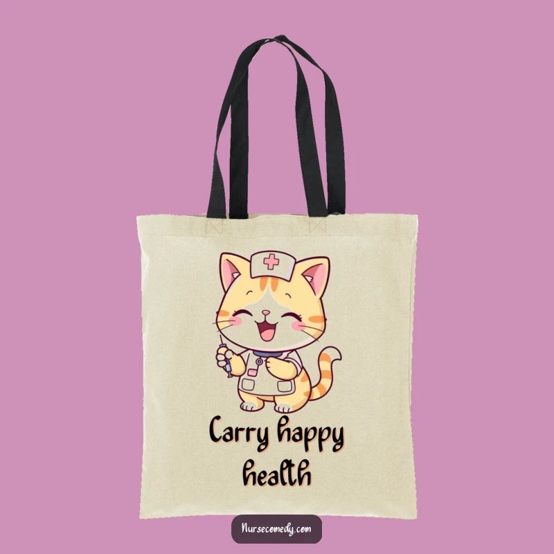 Funny Cat Nurse Tote Bag - Carry Your Essentials with Humorous Care