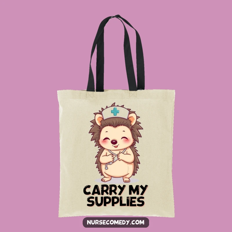 Funny Hedgehog Nurse Tote Bag: Practical Carry-all for Everyday Heroes