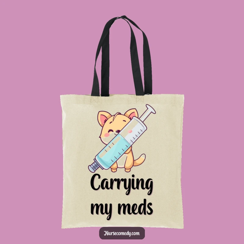 Funny Animal Tote Bag: Stylish Syringe Peek, Carry Your Laughs Everywhere!