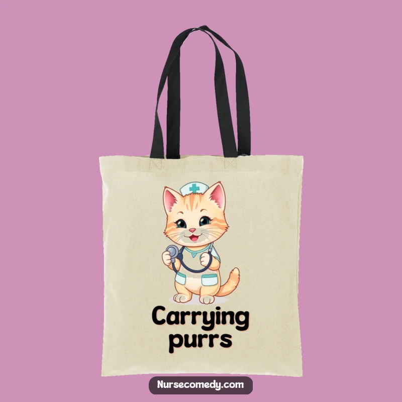 Funny Kitten Nurse Tote Bag - Stylish & Adorable Feline Accessory